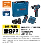 Akku-Bohrschrauber Set Bosch Professional "GSR 12V-15" Angebote von Bosch bei OBI Monheim für 99,99 €