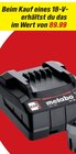 18-V Akku Angebote von Metabo bei toom Baumarkt Wolfsburg für 89,99 €