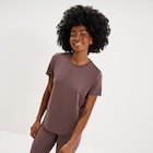 T-shirt de sport droit manches courtes mauve femme à La Halle dans Sézanne