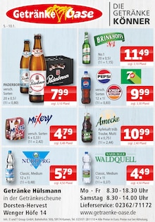 Cola im Getränke Oase Prospekt "Aktuelle Angebote" mit 1 Seiten (Marl)