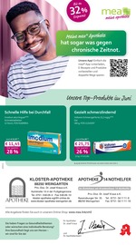 mea - meine apotheke Apotheken Prospekt der aktuellen Woche mit 4 Seiten, gültig von 01.06.2026 bis 30.06.2026, in Weingarten und Umgebung Aktueller mea - meine apotheke Apotheken Prospekt in Weingarten und Umgebung, "Unsere Juni-Angebote" mit 4 Seiten, 01.06.2026 - 30.06.2026