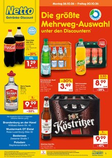 Coca Cola im aktuellen Netto Marken-Discount Prospekt (Falkensee) Coca Cola im Netto Marken-Discount Prospekt "DER ORT, AN DEM DU IMMER AUSGEZEICHNETE PREISE FINDEST." mit 2 Seiten (Falkensee)