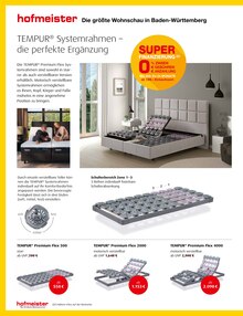Matratze im aktuellen hofmeister Prospekt (Stuttgart) Matratze im hofmeister Prospekt "Großer Tempur Sonderverkauf" mit 8 Seiten (Stuttgart)