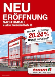 toom Baumarkt Prospekt für Lüneburg: "NEUERÖFFNUNG NACH UMBAU", 4 Seiten, 02.09.2024 - 07.09.2024