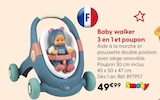 Baby walker 3 en 1 et poupon - Smoby en promo chez La Grande Récré Baby walker 3 en 1 et poupon - Smoby dans le catalogue La Grande Récré