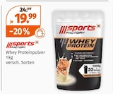 Whey Proteinpulver Angebote von sports factory bei Müller Cottbus für 19,99 €