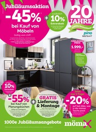 Aktueller mömax Prospekt, "Jubiläumsaktion: -45% bei Kauf von Möbeln", mit Angeboten der Woche, gültig von 18.03.2024 bis 18.03.2024