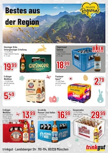 Bier im Trinkgut Prospekt "Aktuelle Angebote" mit 4 Seiten (München)