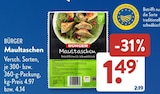 Maultaschen Angebote von BÜRGER bei ALDI SÜD Heidelberg für 1,49 €