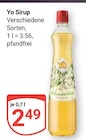 Sirup im Angebot bei GLOBUS in Kerpen Sirup Angebote von Yo bei GLOBUS Kerpen für 2,49 €