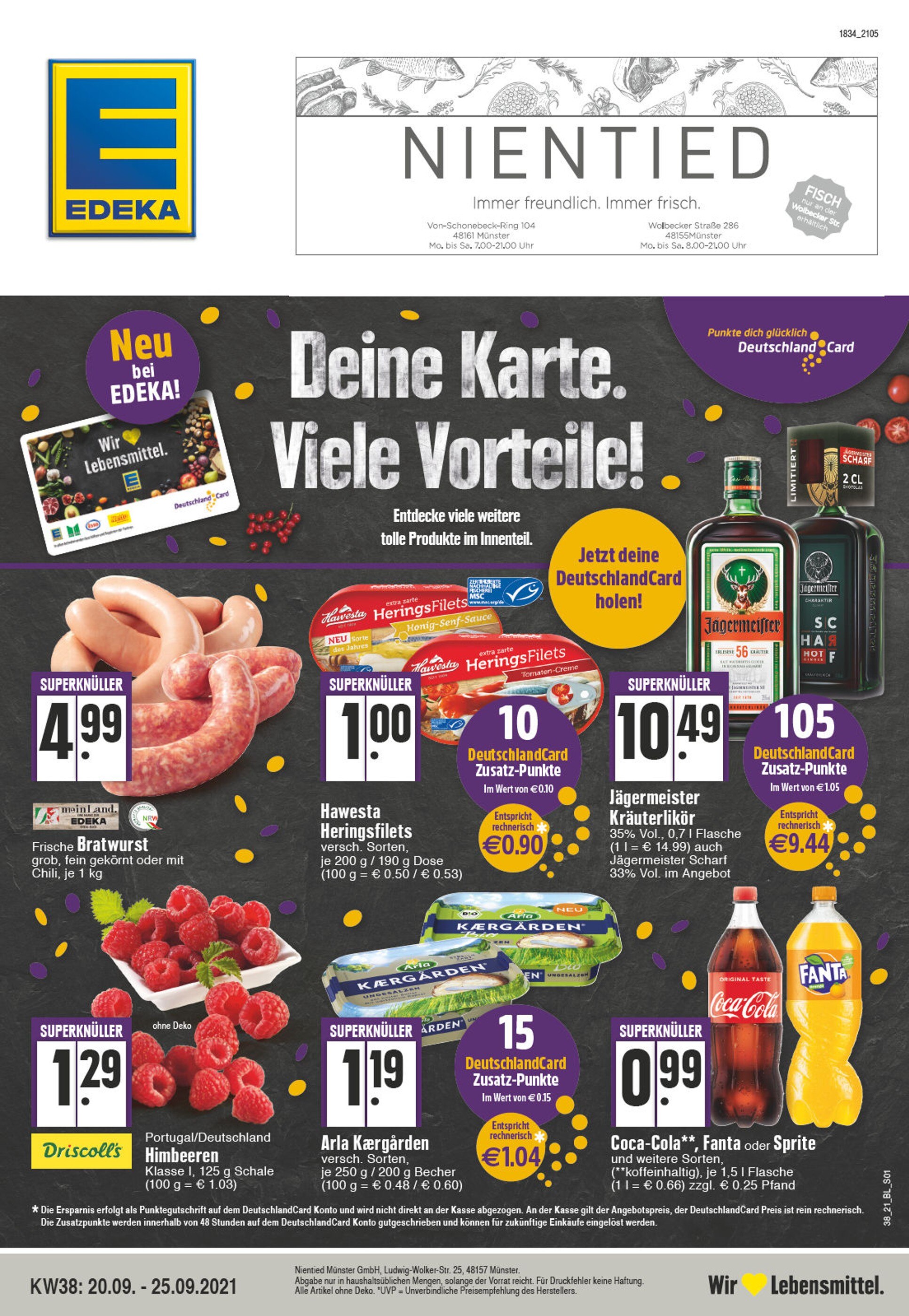 EDEKA Prospekt für Münster mit 32 Seiten EDEKA Prospekt für Münster: "Aktuelle Angebote", 32 Seiten, 20.09.2021 - 25.09.2021