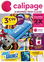 Catalogue Calipage à Châteaudouble, avec 16 pages Prospectus Calipage à Châteaudouble, "#Rentrée trop classe", 16 pages, 14/06/2021 - 10/07/2021