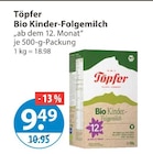 Bio Kinder-Folgemilch im V-Markt Prospekt Bio Kinder-Folgemilch von Töpfer im aktuellen V-Markt Prospekt für 9,49 €