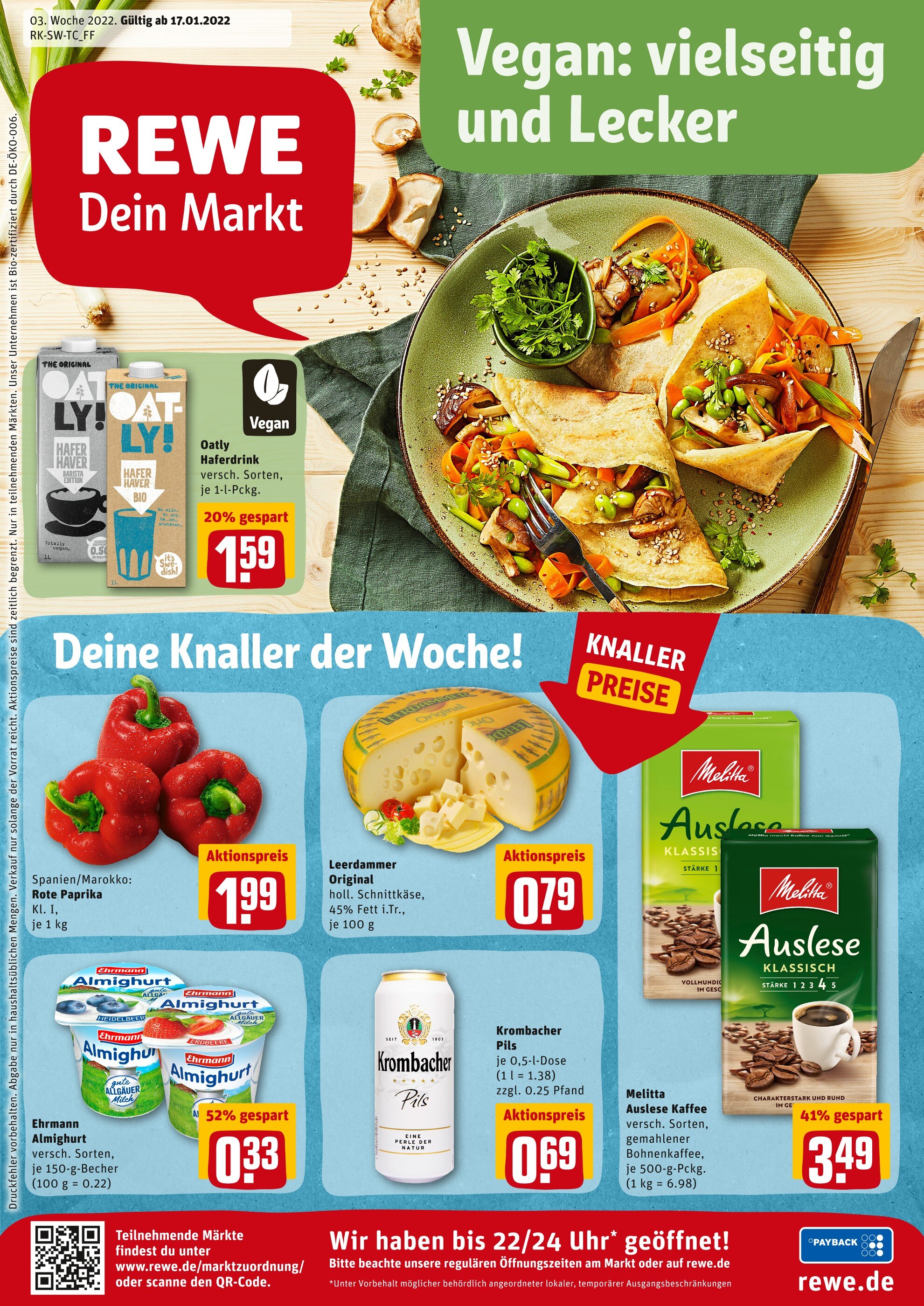 REWE Prospekt für Stuttgart mit 13 Seiten REWE Prospekt für Stuttgart: "Top Angebote", 13 Seiten, 17.01.2022 - 22.01.2022