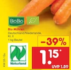 Bio Möhren von BioBio für 1,15 € bei Netto Marken-Discount im Angebot Bio Möhren von BioBio im aktuellen Netto Marken-Discount Prospekt