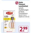 Filament Leuchtmittel von Rubin im aktuellen Rossmann Prospekt für 2,99 €