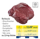 Wild im METRO Prospekt Rehkeule im aktuellen METRO Prospekt für 14,43 €