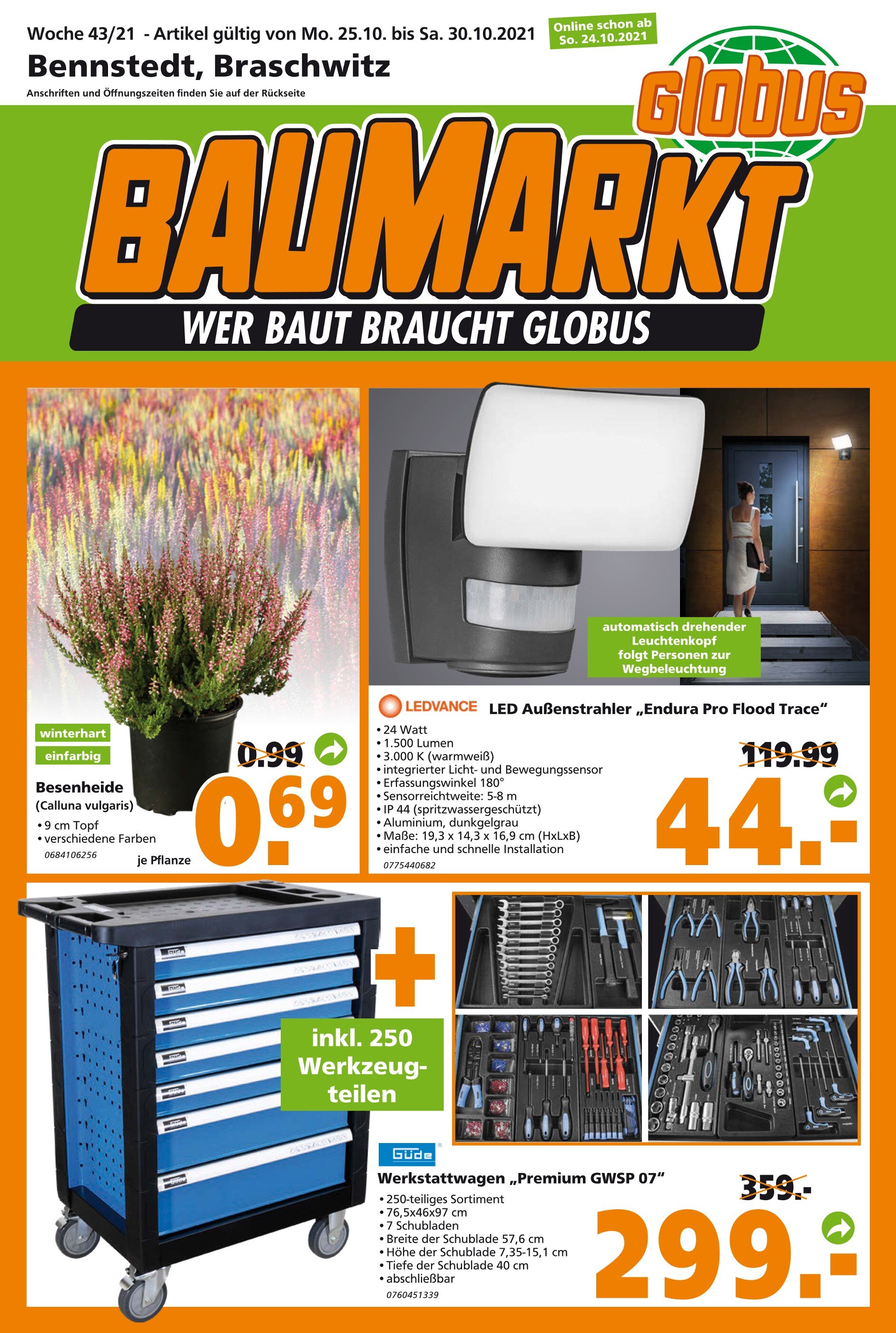 Globus-Baumarkt Prospekt für Nemsdorf-Göhrendorf mit 20 Seiten Globus-Baumarkt Prospekt für Nemsdorf-Göhrendorf: "WER BAUT BRAUCHT GLOBUS", 20 Seiten, 24.10.2021 - 30.10.2021