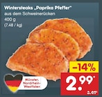 Aktuelle Schweinefleisch Angebote bei Netto Marken-Discount in Remscheid Aktuelles Wintersteaks Paprika Pfeffer Angebot bei Netto Marken-Discount in Remscheid ab 2,99 €