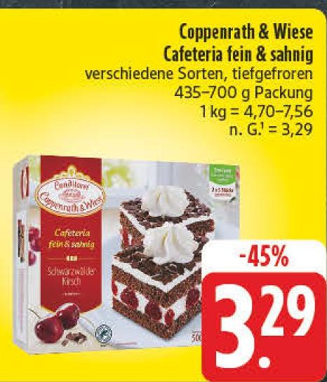 Cafeteria fein & sahnig im Angebot bei EDEKA in Hoyerswerda Cafeteria fein & sahnig Angebote von Coppenrath & Wiese bei EDEKA Hoyerswerda für 3,29 €