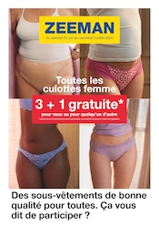 Catalogue Mode à bas prix Zeeman en cours à Beaumont-de-Pertuis et alentours, "Toutes les culottes femme", 31 pages, 22/06/2024 - 05/07/2024