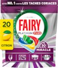 TABLETTES LAVE VAISELLE  MIRACLE  TOUT EN 1 CITRON  FAIRY - FAIRY en promo chez Auchan Hypermarché Saint-Quentin à 9,90 €
