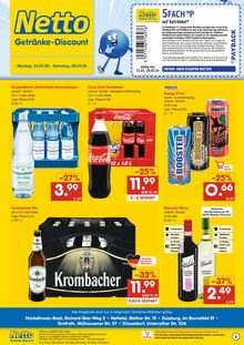 Coca Cola im Netto Marken-Discount Prospekt "DER ORT, AN DEM DU IMMER AUSGEZEICHNETE PREISE FINDEST." mit 2 Seiten (Krefeld)