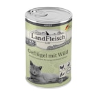 LandFleisch Cat Adult Schlemmertopf mit Geflügel & Wild 400 g Angebote von Landfleisch bei Zookauf Kaarst für 1,31 €