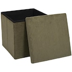 Coffre pouf pliable côtelé "Scott" kaki en promo chez Carrefour Béziers à 12,99 €