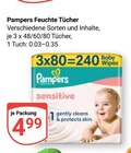 Feuchte Tücher Angebote von Pampers bei GLOBUS Neubrandenburg für 4,99 €