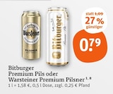 Premium Pils Angebote von Bitburger bei tegut Eisenach für 0,79 €