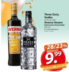 Three Sixty Vodka oder Averna Amaro bei famila Nordost in Delmenhorst Three Sixty Vodka oder Averna Amaro im Angebot bei famila Nordost Delmenhorst für 9,99 €