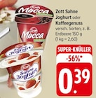 Sahne Joghurt oder Kaffeegenuss Angebote von Zott bei EDEKA Rottenburg für 0,39 €