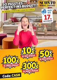 Sconto SB Prospekt für Gützkow: "SO PASSTE ES PERFEKT INS BUDGET!", 1 Seite, 14.11.2025 - 17.11.2025