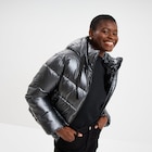 Doudoune à capuche gris argent femme en promo chez La Halle Reims à 49,99 €