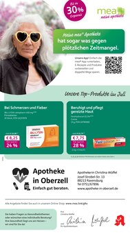 mea - meine apotheke Prospekt der Woche "Unsere Juli-Angebote" Seite 1, 01.07.2025 bis 31.07.2025 für Ravensburg Aktueller mea - meine apotheke Prospekt "Unsere Juli-Angebote" Seite 1 von 4 Seiten für Ravensburg