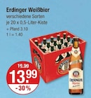 Weißbier im V-Markt Prospekt Weißbier von Erdinger im aktuellen V-Markt Prospekt für 13,99 €