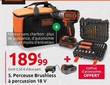Perceuse Brushless à percussion 18 V - Mr Bricolage à Le Havre Perceuse Brushless à percussion 18 V en promo chez Mr Bricolage Le Havre à 189,99 €