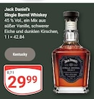 Single Barrel Whiskey Angebote von Jack Daniel's bei GLOBUS Homburg für 29,99 €