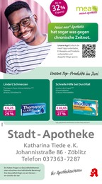 mea - meine apotheke Prospekt für Lengefeld mit 4 Seiten mea - meine apotheke Prospekt für Lengefeld: "Unsere Juni-Angebote", 4 Seiten, 01.06.2025 - 30.06.2025