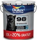 Peinture murs, plafonds, boiseries Dulux Valentine 98% monocouche mat blanc 10 L + 20% gratuit - DULUX VALENTINE en promo chez Castorama Dunkerque à 86,90 €