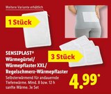 Wärmegürtel/Wärmepflaster XXL/Regelschmerz-Wärmepflaster von SENSIPLAST im aktuellen Lidl Prospekt für 4,99 €