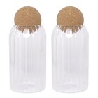 Set de 2 bocaux en verre strié - BIRAMBEAU - Carrefour à Fontenay-sous-Bois Set de 2 bocaux en verre strié - BIRAMBEAU en promo chez Carrefour Fontenay-sous-Bois à 8,99 €