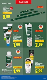 Prix et réduction Colle Carrelage dans le prospectus Lidl en cours Offre Colle Carrelage dans le catalogue Lidl du moment à la page 46