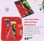 Journal intime électronique Miraculous - LEXIBOOK dans le catalogue La Grande Récré