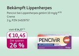 Pencivir bei Lippenherpes getönt 10 mg/g Creme Angebot in Erzenhausen Pencivir bei Lippenherpes getönt 10 mg/g Creme im aktuellen Prospekt bei mea - meine apotheke in Erzenhausen