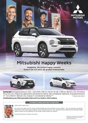 Aktueller Mitsubishi Werkstatt & Auto Prospekt in Traunstein und Umgebung, "Mitsubishi Happy Weeks" mit 1 Seite, 15.09.2025 - 13.10.2025