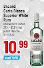 Carta Blanca Superior White Rum von Bacardi im aktuellen Trinkgut Prospekt für 10,99 €