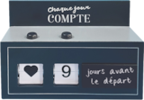 Flip-flap "chaque jour compte" à Bazarland dans Angles