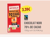 Chocolat noir 70% de cacao - Naturalia - Naturalia Chocolat noir 70% de cacao - Naturalia à 3,39 € dans le catalogue Naturalia